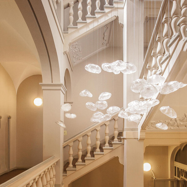 Gold Transparent Cloud Custom Glass Chandelier - 图片 3