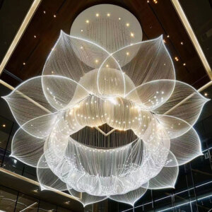 Petal Ribbon Custom Glass Chandelier