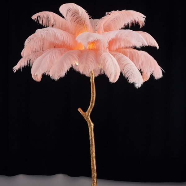 H160CM Feather Palm Tree Floor Lamp - 图片 4