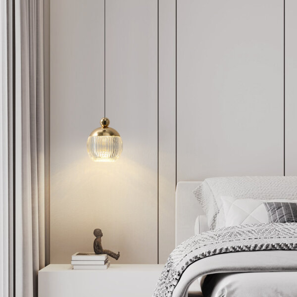 H14cm Retro Acrylic Ball Pendant Light - 图片 4