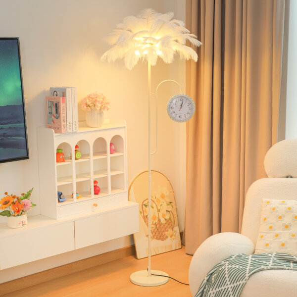 H165CM Colourful LED Hardware Feather Floor Light - 图片 5