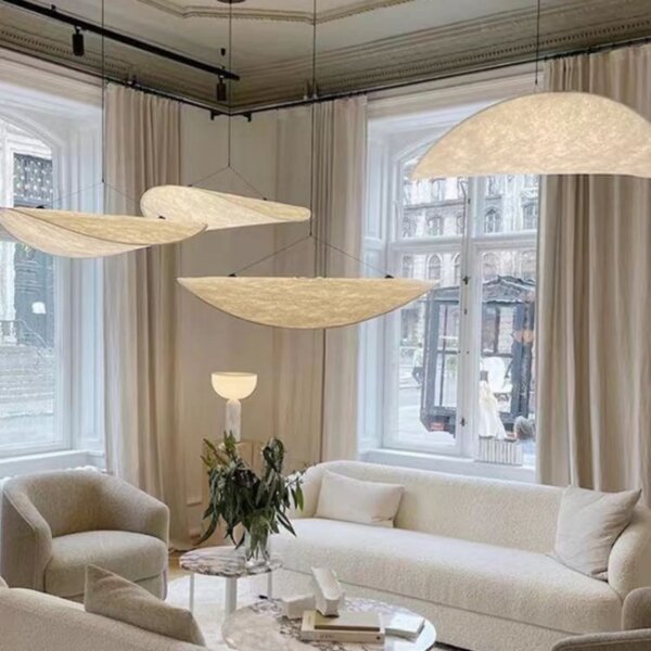 H13CM Leaf Silk Fabric Pendant Light - 图片 4