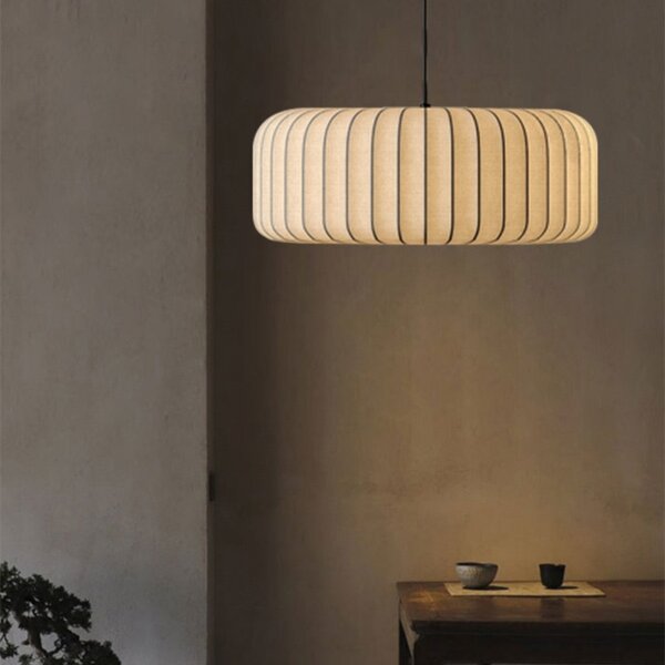 H25cm Lantern Silk Pendant Light - 图片 4