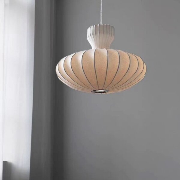 H35cm Retro Silk Pendant Lamp - 图片 5