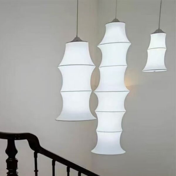 H100cm Bamboo Silk Pendant Light - 图片 4