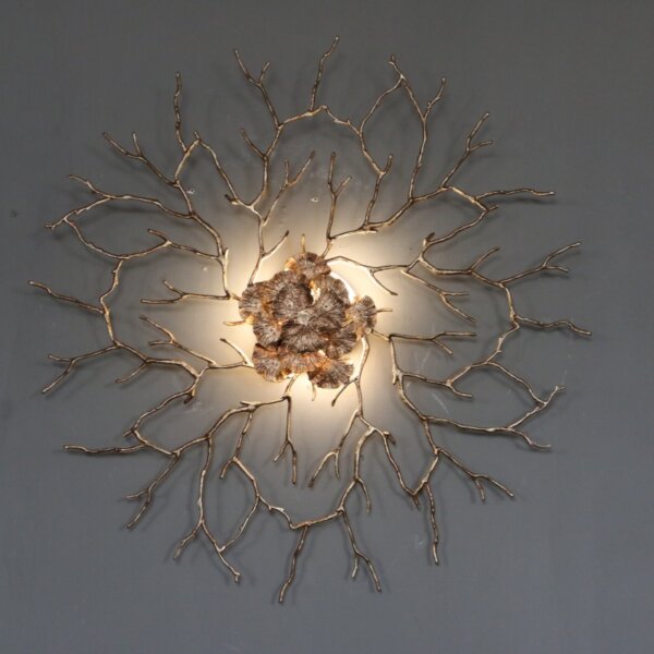 Gold Leaf Flower Branch LED Chandelier - 图片 4