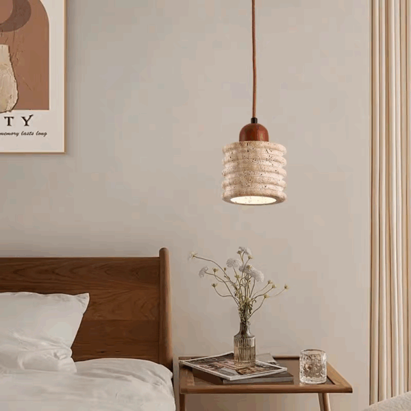H14cm Natural Stone LED Pendant Lamp - 图片 4