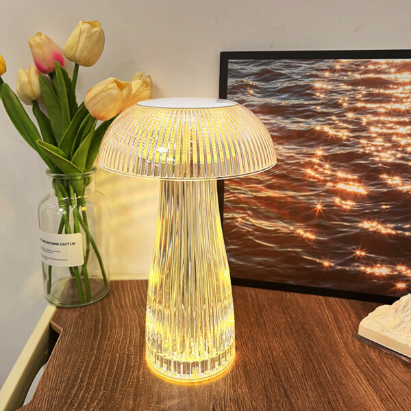 USB Transparent Crystal Jellyfish LED Table Lamp - 图片 4