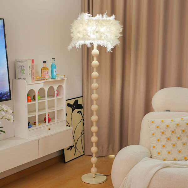 H160cm Gold Feather Floor Lamp - 图片 4