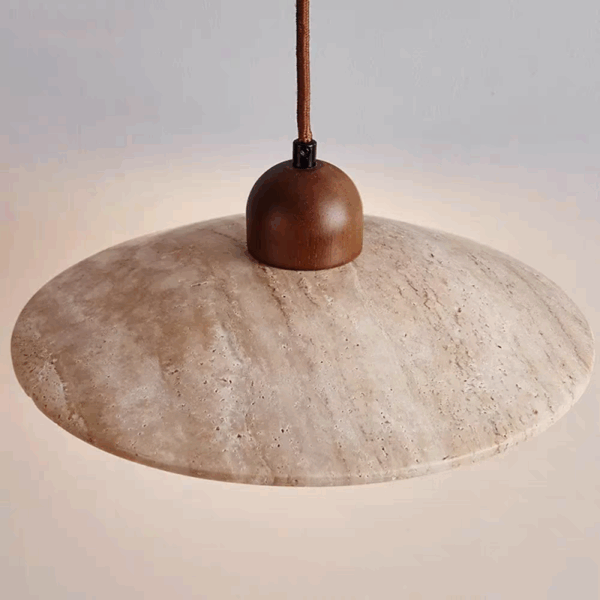 D25cm Travertine Stone Pendant Lamp - 图片 4