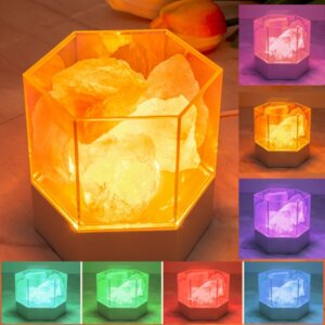 H10cm USB Pink Salt Stone Table Light
