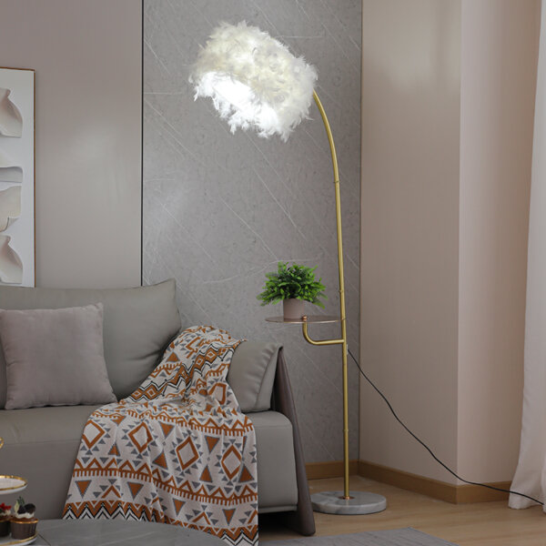 H170CM E27/E26 Feather Floor Light - 图片 5