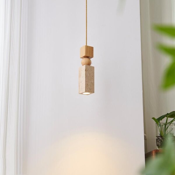 Wabi Sabi Travertine Marble Pendant Light - 图片 4