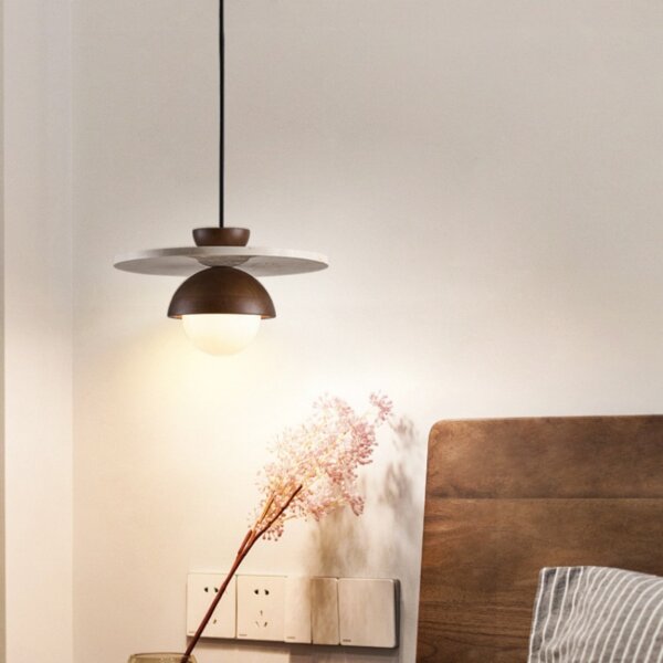 G9 Wooden Stone Pendant Light - 图片 4
