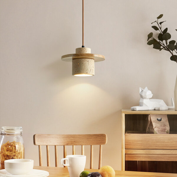 E27/E26 Yellow Caver Stone Pendant Light - 图片 4