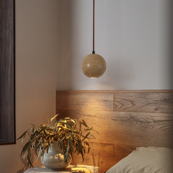 D11cm Travertine Small LED Pendant Light - 图片 4