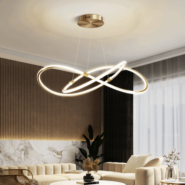 D100CM Four Leaf Clover Golden Pendant Lamp - 图片 5