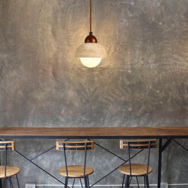 D15cm Ball Stone LED Pendant Light - 图片 4