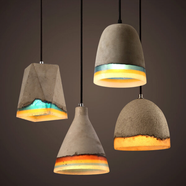 Concrete Resin Cement Pendant Lamp - 图片 4