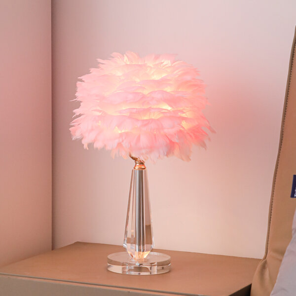 D30CM Crystal Feather Table Light - 图片 4