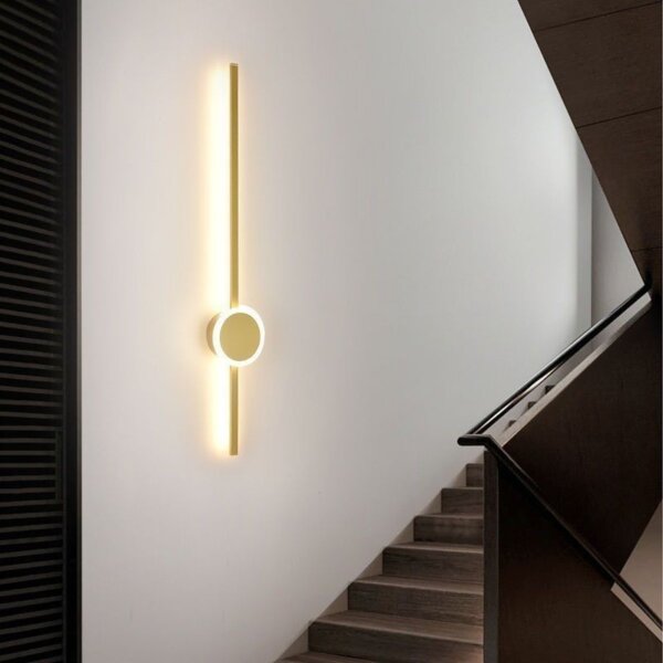 Silicone Golden Black Linear Wall Lamp - 图片 4