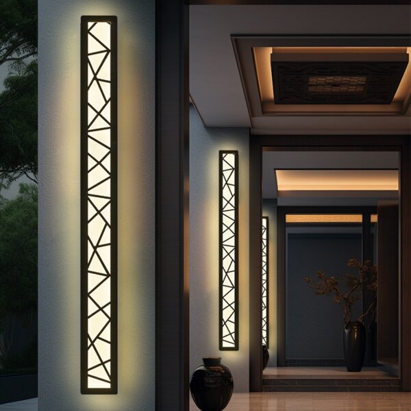 Iron Acrylic Black LED Wall Lamp - 图片 4