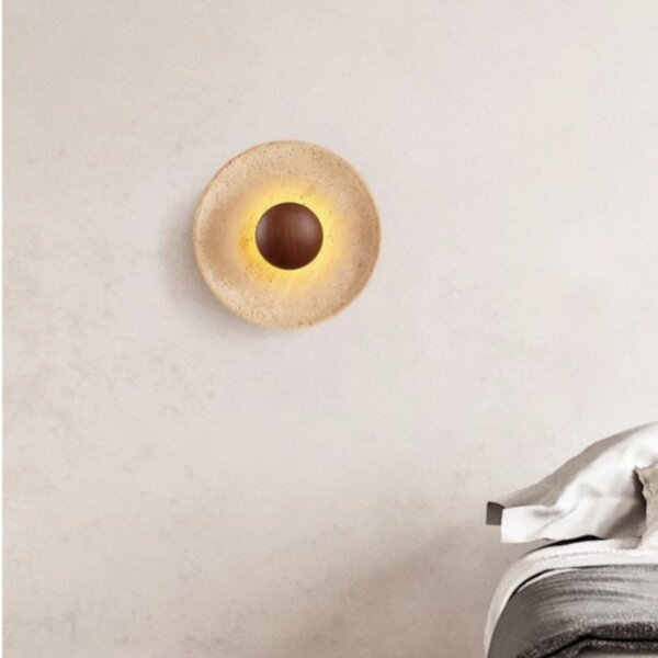 D25cm Natural Stone Wall Light - 图片 4