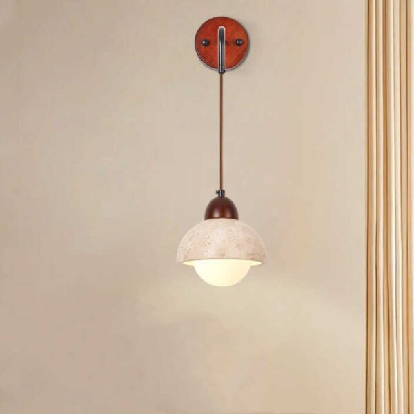 D15cm Natural Stone Ball Wall Light - 图片 4