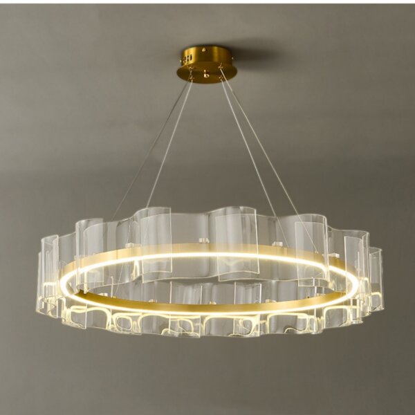 D100CM Silicone Wave Acrylic Pendant Light - 图片 4