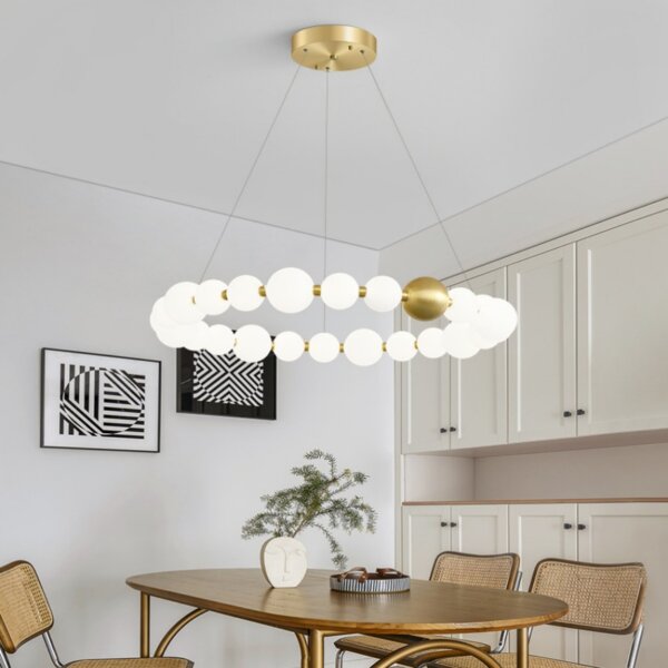 10-32 Heads PE Ball Gold Pendant Lamp - 图片 4