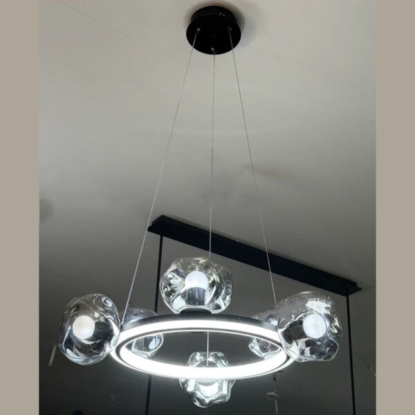Black Aluminum Silicone LED Pendant Light - 图片 4