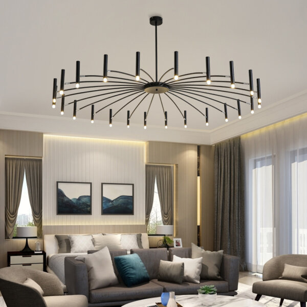 G9 Iron Large Black White Pendant Light - 图片 4