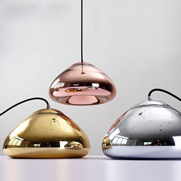 E27/E26 Gold Silver Gray Lava Glass Pendant Lamp - 图片 4