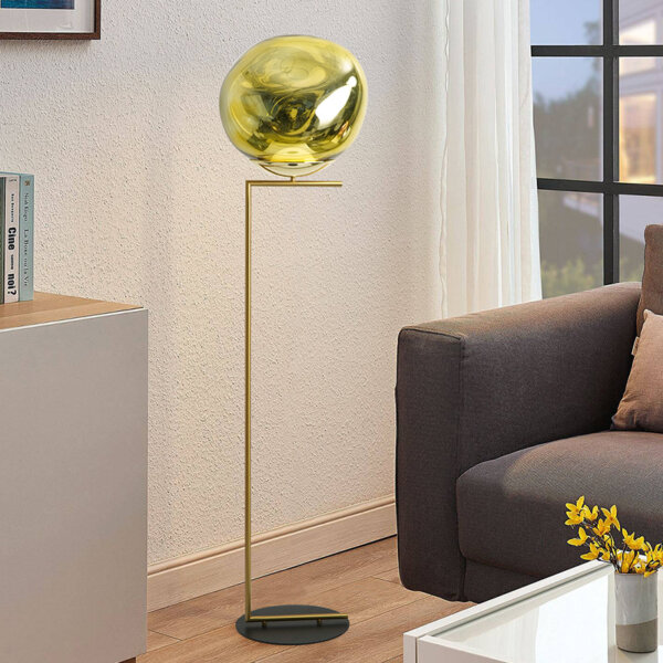 E27/E26 Lava Acrylic Gold Floor Light - 图片 4
