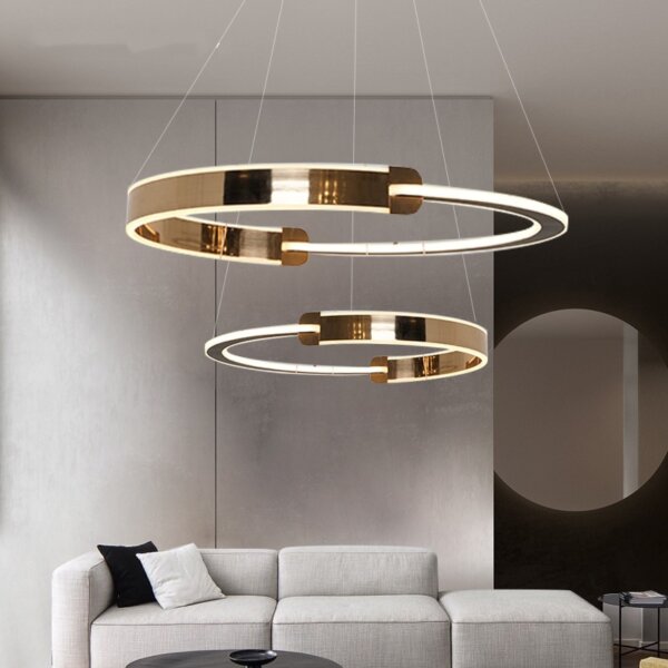 D120CM Aluminum Half Circle Black Pendant Lamp - 图片 3