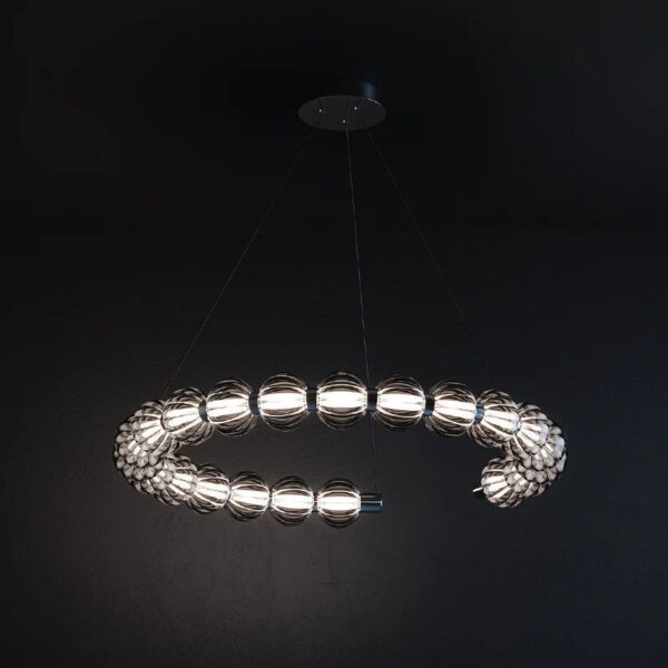 Aluminum Black Glass Round Pendant Lamp - 图片 4