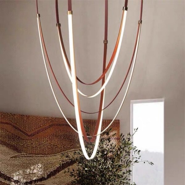 Leather Silicone Linear Pendant Light - 图片 4