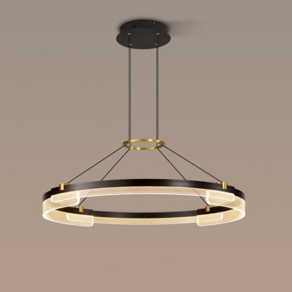 D100CM Round Acrylic Black LED Pendant Light - 图片 4