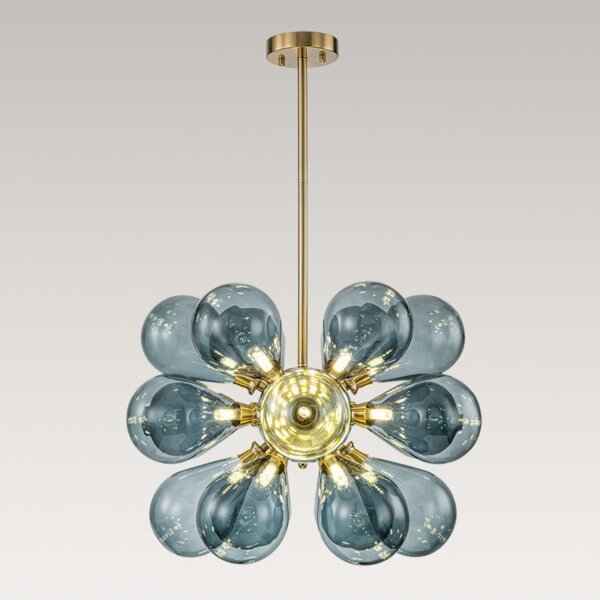 18 Heads Iron Glass Pendant Lamp - 图片 4