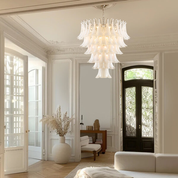 5-13 Heads White Glass Pendant Light - 图片 4
