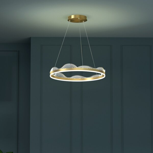 D120CM Golden Wave Acrylic Pendant Light - 图片 5