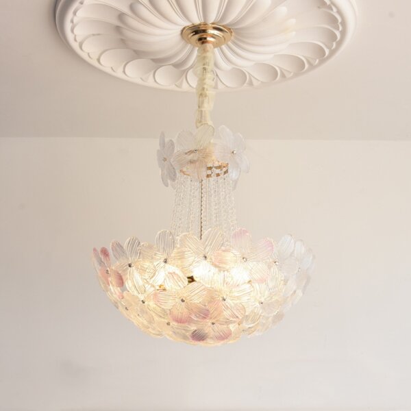 12-16 Heads Pink Clear Glass Pendant Light - 图片 4