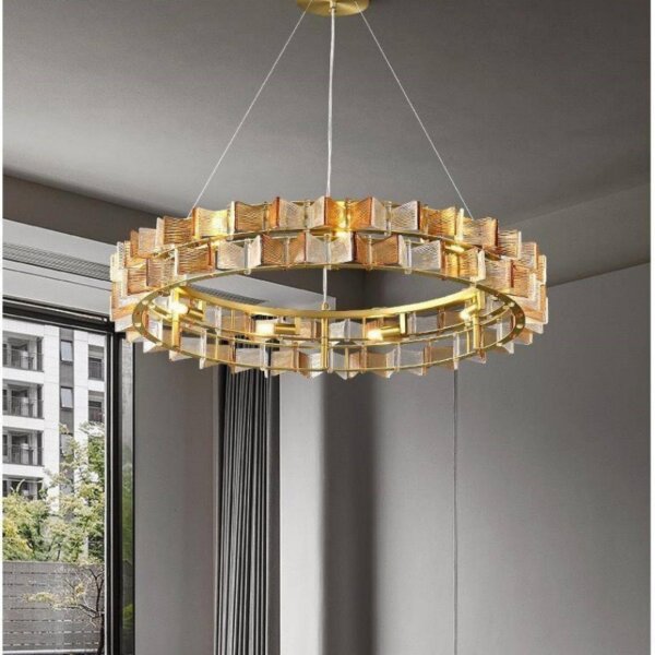 E14 Amber Blue Clear Glass Pendant Lamp - 图片 4