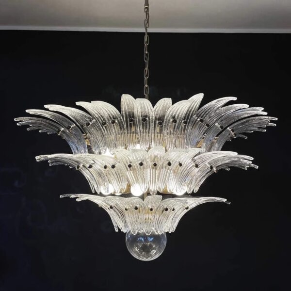 Amber Clear Pink White Glass Pendant Lamp - 图片 4