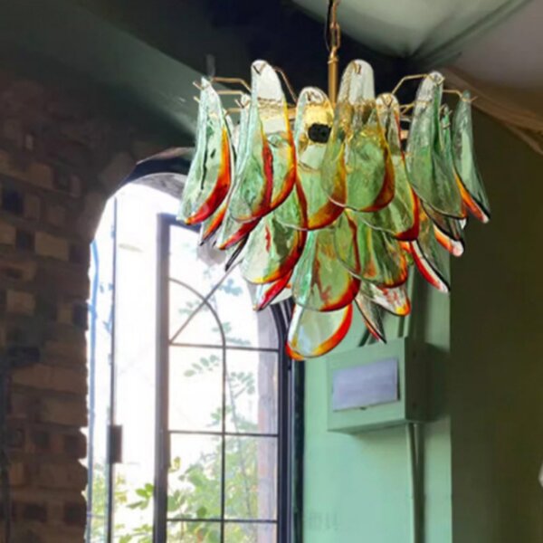 E14 Copper Green Glass Pendant Light - 图片 4
