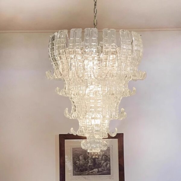 7-13 Heads Pink Clear Glass Pendant Light - 图片 4