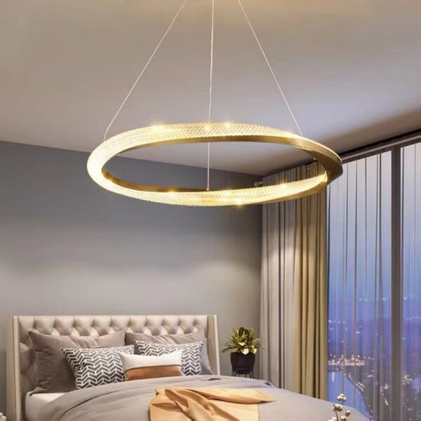 D100CM Ring Acrylic Aluminum Pendant Lamp - 图片 5