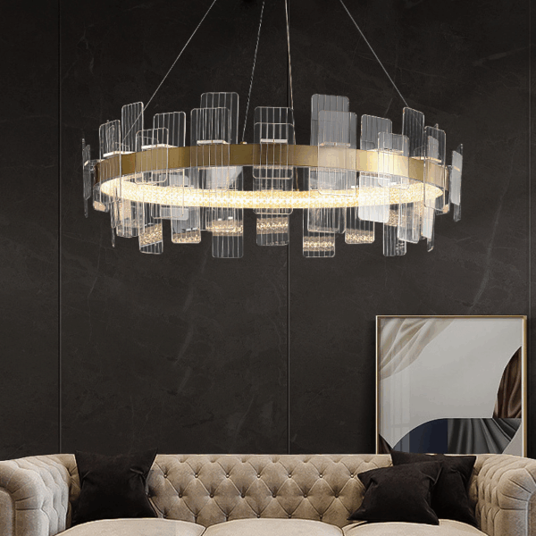 D100CM Ring Rectangular Acrylic Pendant Lamp - 图片 4