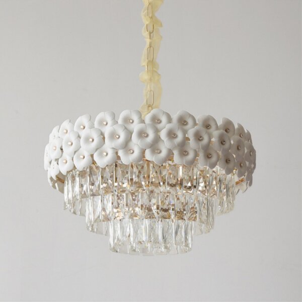 E14 Iron Ceramic Crystal Pendant Lamp - 图片 4