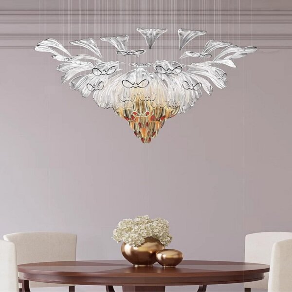 Petal Stainless Steel Glass Pendant Light - 图片 4